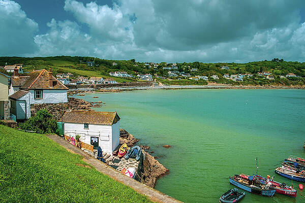 Scenic Coastal Village Bay Wall Art