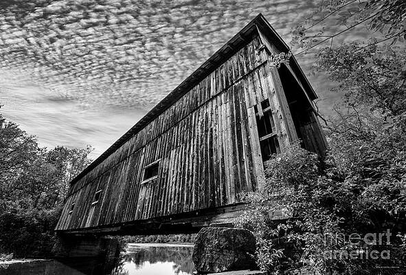Addison County Photograph - Covered Railroad Bridge In East Shoreham, Vermont by Eric Killorin