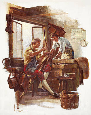 Craftsmen Of America - Leatherworker Print
