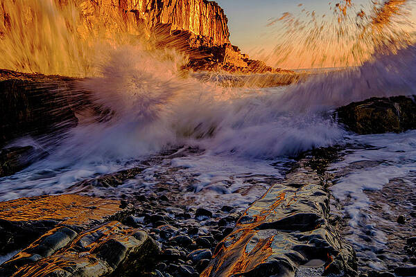 Maine Wall Art featuring the photograph Crash by Jeff Sinon
