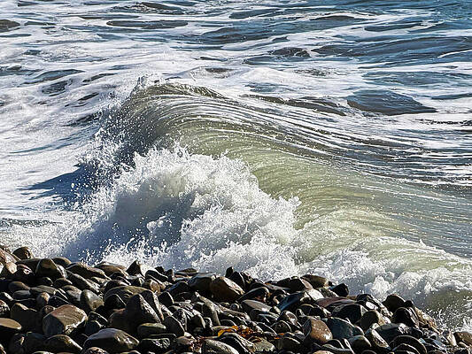 Crashing Waves on Rocky Shore by Barbara Siegel