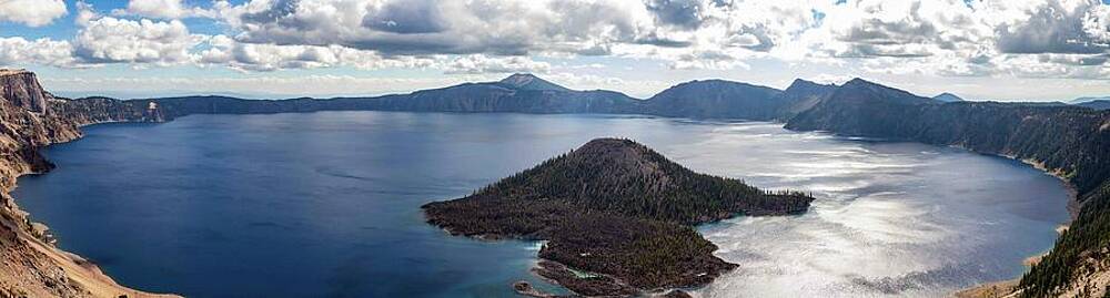 Oregon Wall Art featuring the photograph Crater Lake Pano by Ed Clark