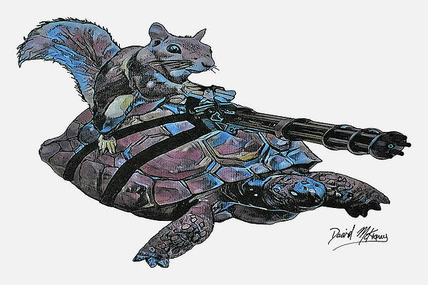 Wall Art featuring the digital art Crazy Squirrel by David McKinney