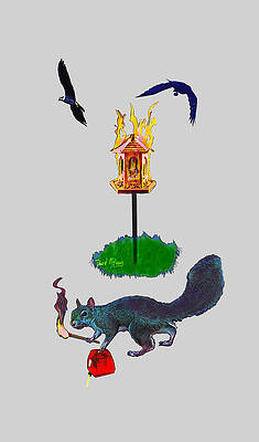 Nature Wall Art featuring the digital art Crazy Squirrel II by David McKinney