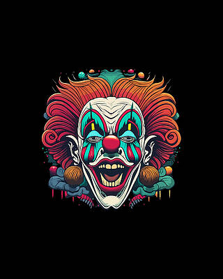 Creepy Wall Art featuring the digital art Creepy Clown Art by Flippin Sweet Gear