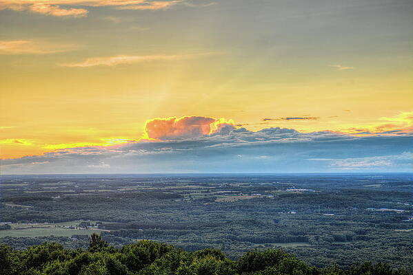 Wall Art featuring the photograph Crepuscular Rays Over Rib Mountain State Park by Dale Kauzlaric