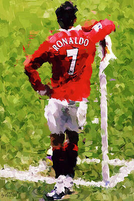 Sports Wall Art featuring the digital art Cristiano Ronaldo Hailed As Unique And Incredible by Gradify Creations
