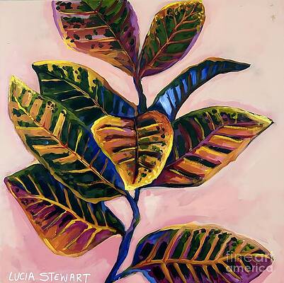 Vibrant Painting - Croton Plant 3/3 by Lucia Stewart
