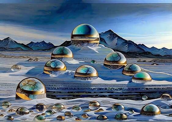 Landscape Wall Art featuring the digital art Crystal Ball Hatchery by Eris And AI