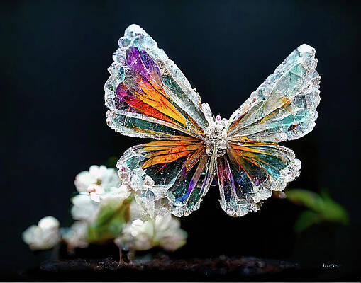 Beautiful Digital Art - Crystal Butterfly by Ron Weathers