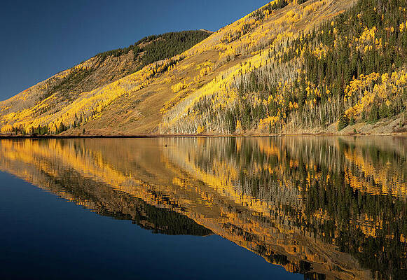Wall Art featuring the photograph Crystal Lake Autumn Reflection by Dan Sproul