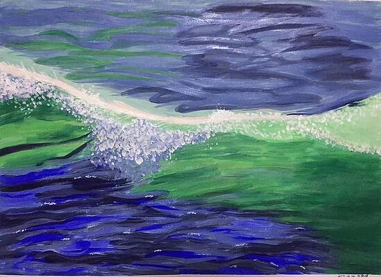 Wall Art featuring the painting Crystal Sea by Xueqi Bao