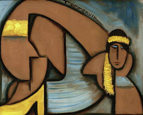 Abstract Seated Figure Painting