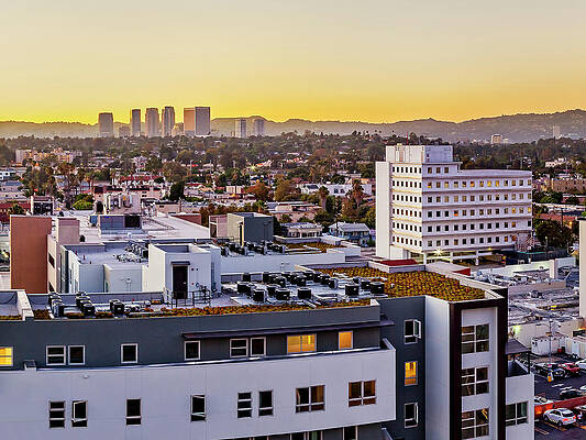 Los Angeles Wall Art featuring the photograph Culver City At Dusk 30 X 40 Panel 1 by Kelley King