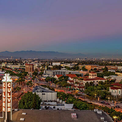 Los Angeles Wall Art featuring the photograph Culver City At Dusk Panel 3 by Kelley King