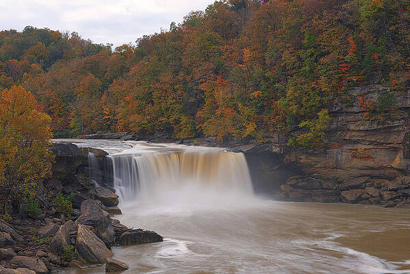 Fall Wall Art featuring the photograph Cumberland Falls In Autumn by Michael Collins