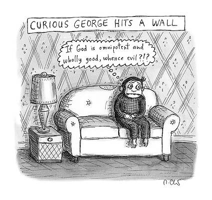 Anxious Drawing - Curious George Hits A Wall by Roz Chast