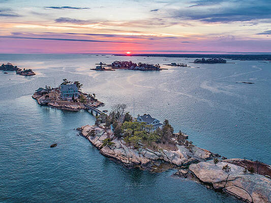 Seascape Photograph - Cut In Two Island by Veterans Aerial Media LLC