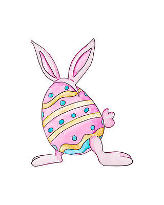Cute Wall Art featuring the digital art Cute Easter Bunny by Flippin Sweet Gear