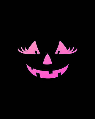 Pumpkin Wall Art featuring the digital art Cute Pink Pumpkin Jack O Lantern Halloween by Flippin Sweet Gear