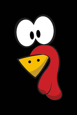 Cute Wall Art featuring the digital art Cute Turkey Face by Flippin Sweet Gear