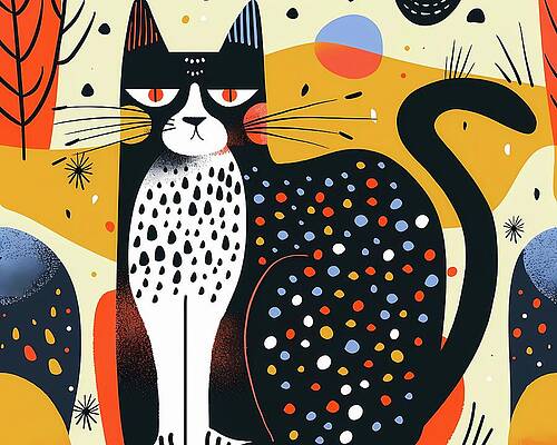 Summer Digital Art - Cute_cat_illustration_with_whimsical_elements_playful_vibe_No 7 by Andre Petrov