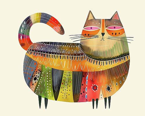 Summer Digital Art - Cute_cat_illustration_with_whimsical_elements_playful_vibe_No 8 by Andre Petrov