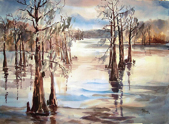 Wall Art featuring the painting Cypress Bottoms by Sheila Parsons