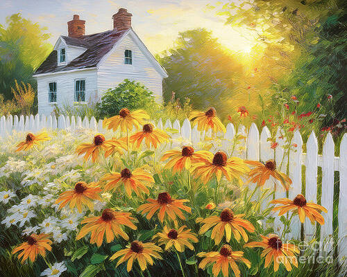 Summer Digital Art - Daisies And Susans by Macro Abundance