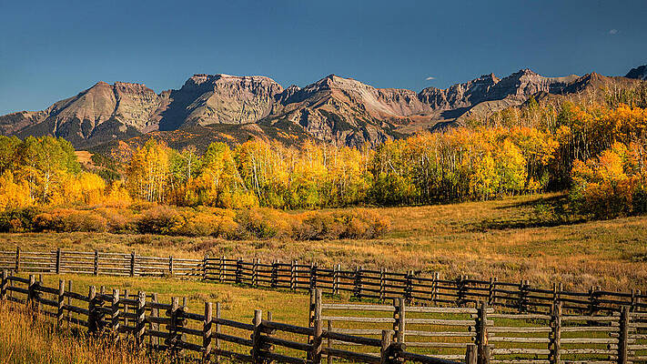 Wall Art featuring the photograph Dallas Divide Fence In Fall by Dan Sproul