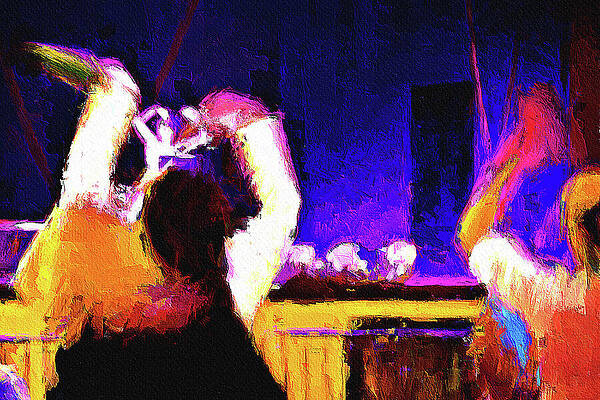 Wall Art featuring the mixed media Dancing On Fremont Street Experience, Las Vegas by Tatiana Travelways