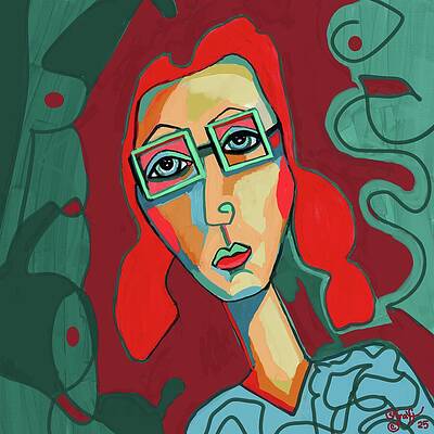 Bold Wall Art featuring the painting Contemplation by Sonja Kraft