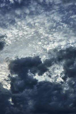 Dramatic Wall Art featuring the photograph Dark Blue Cumulus Clouds by Printed View