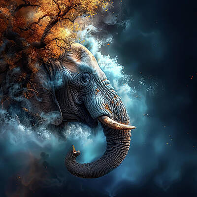 Digital Art - Elephant 2 by Gian Smith
