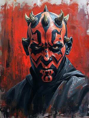 Portrait Painting - Darth Maul by Land of Dreams