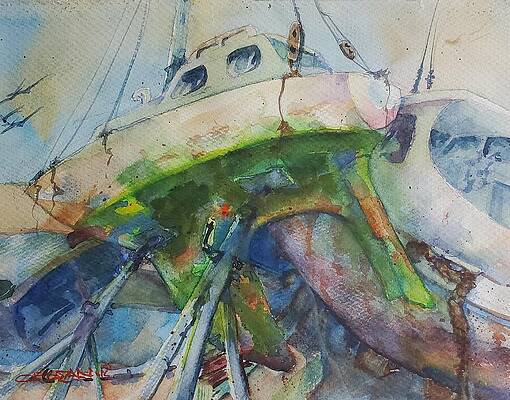 Wall Art featuring the painting David's Boat by Jackson Ordean