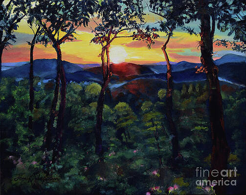 Painting - Davids Sunset - Ellijay - North Ga Mountains by Jan Dappen