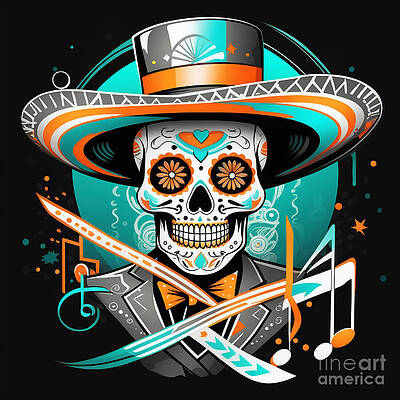 Wall Art featuring the digital art Day Of McSkeleton by Bencasso B