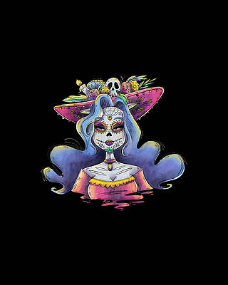 Dead Digital Art - Day Of The Dead La Calavera Catrina by Flippin Sweet Gear