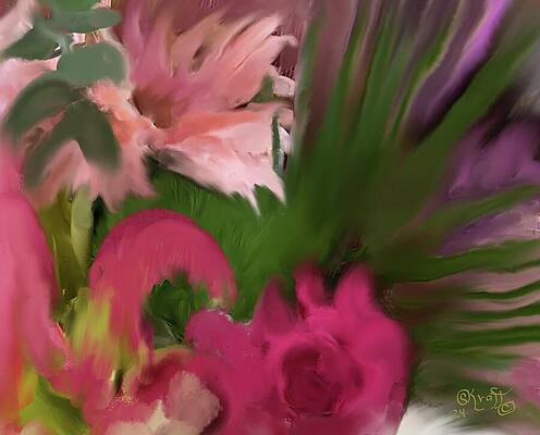 Flower Wall Art featuring the painting Day - Floral Wall Art by Sonja Kraft