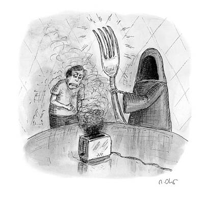 Grim Reaper with Giant Fork Wall Art