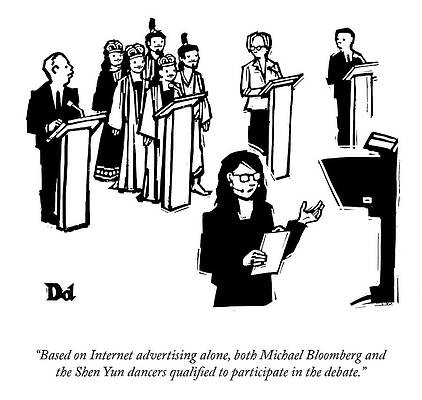 Alone Drawing - Debate Participants by Drew Dernavich