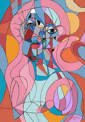 Abstract Wall Art featuring the painting Debbie B by Sonja Kraft