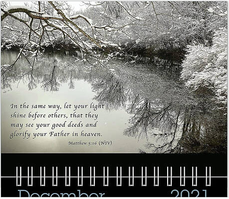Inspirational Photograph - December 2021Inspirational Calendar Preview by Joni Eskridge