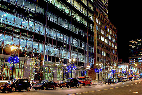 Wisconsin Photograph - December Evening Downtown by Deb Beausoleil