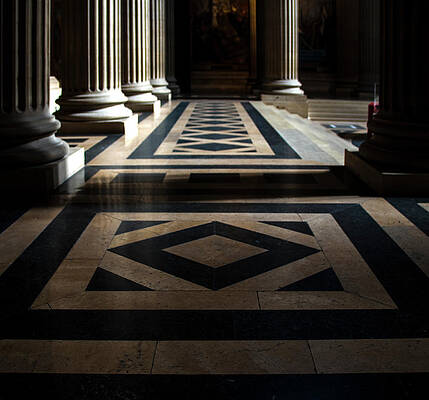 Architecture Photograph - Dark And Decorative In The Paris Pantheon by John Twynam