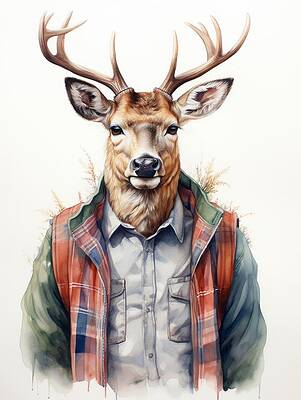 Portrait Painting - Deer Hunter by Land of Dreams
