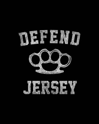 Cool Wall Art featuring the digital art Defend Jersey Retro by Flippin Sweet Gear