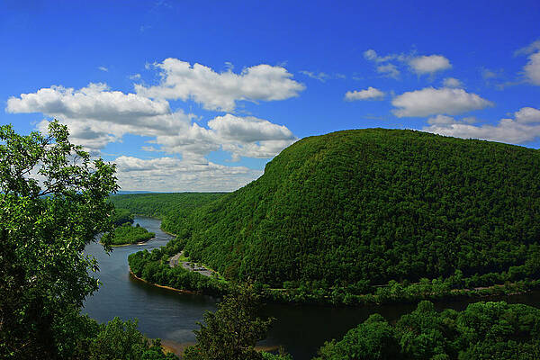 Wall Art featuring the photograph Delaware Water Gap's Mount Minsi And Delaware River With Spring Green by Raymond Salani III