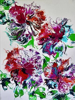 Vibrant Wall Art featuring the painting Deleicate Blooms by Art From the Heart
